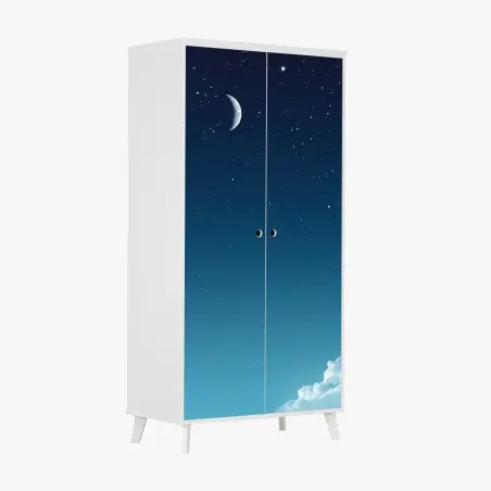 Sticker pour armoire ciel nocturne au croissant de lune – Wallnifity®