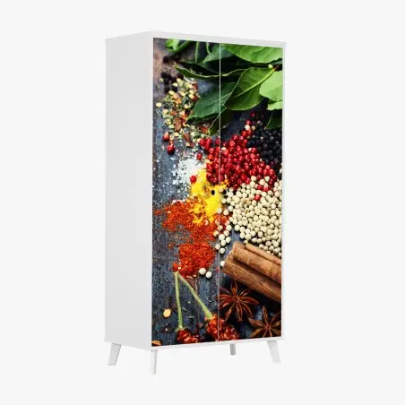 Sticker pour armoire composition d'épices et herbes aromatiques – Wallnifity®