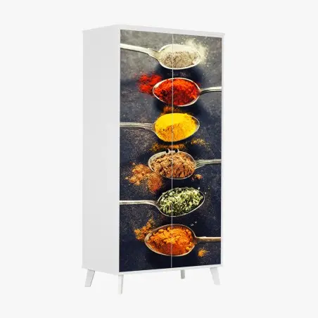 Sticker pour armoire palette d'épices en cuillères – Wallnifity®