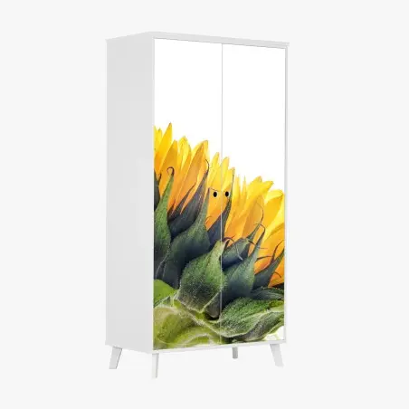 Sticker pour armoire gros plan lumineux de tournesol – Wallnifity®