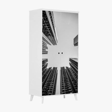 Sticker pour armoire perspective urbaine verticale – Wallnifity®