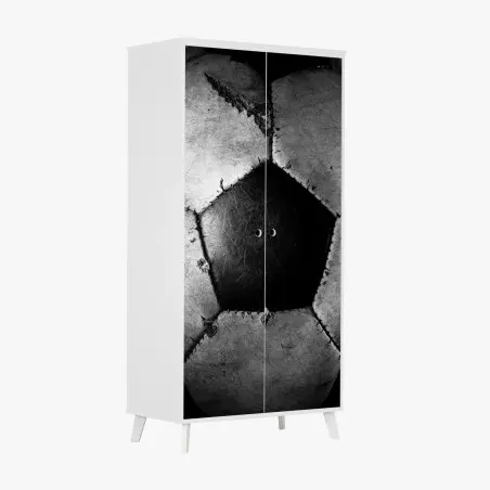 Sticker pour armoire ballon de football usé en gros plan – Wallnifity®