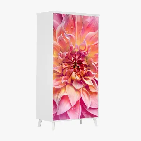 Sticker pour armoire éclat floral rose et pêche – Wallnifity®