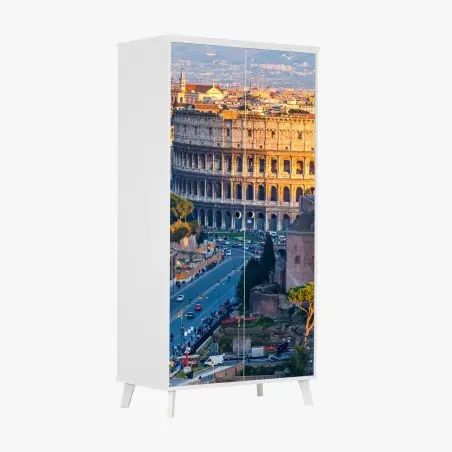 Sticker pour armoire vue dorée sur le Colisée de Rome – Wallnifity®