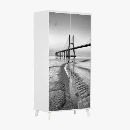 Sticker pour armoire lignes graphiques d'un pont suspendu – Wallnifity®