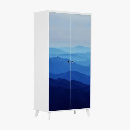 Sticker pour armoire couches de montagnes bleues – Wallnifity®