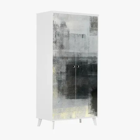 Sticker pour armoire abstraction urbaine en nuances de gris – Wallnifity®