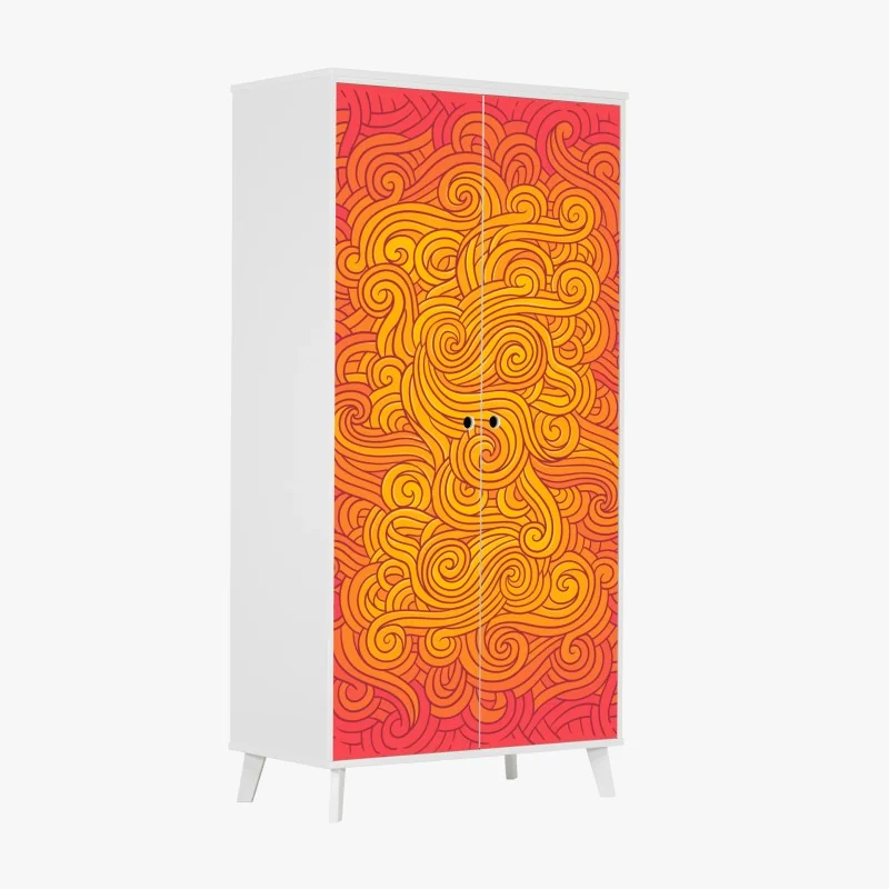 Sticker pour armoire tourbillons solaires chaleureux – Wallnifity®