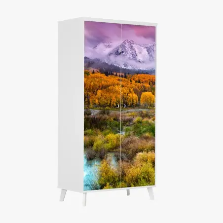Sticker pour armoire lever de soleil rose sur East Beckwith Mountain, Kebler Pass – Wallnifity®