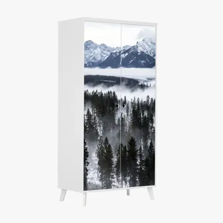 Sticker pour armoire brume hivernale sur les Tatras – Wallnifity®