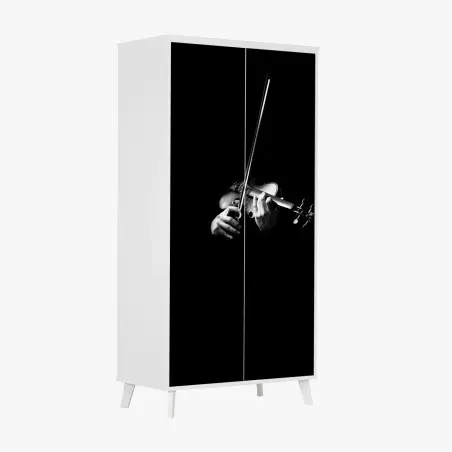 Sticker pour armoire mains au violon en clair-obscur – Wallnifity®