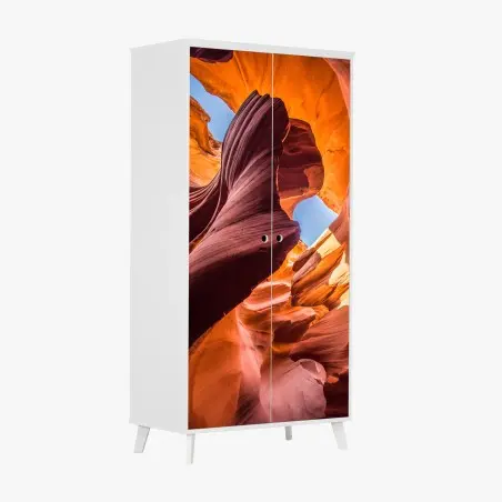 Sticker pour armoire canyon sculpté aux couleurs de feu – Wallnifity®