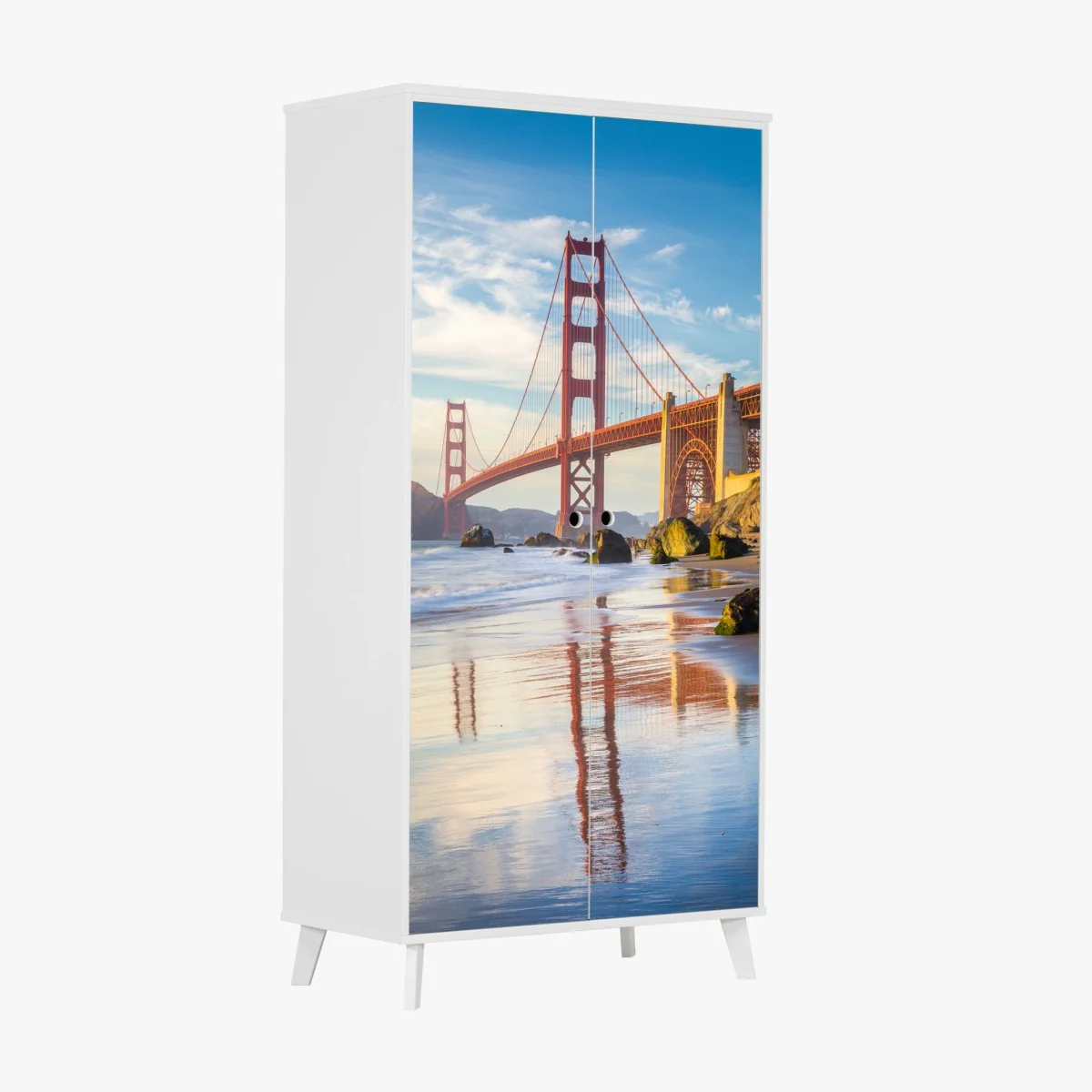 Sticker pour armoire reflets du Golden Gate au coucher de soleil à San Francisco – Wallnifity® Sticker pour armoire reflets du Golden Gate au coucher de soleil à San Francisco – Wallnifity®