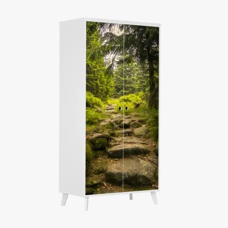 Sticker pour armoire chemin forestier verdoyant – Wallnifity®