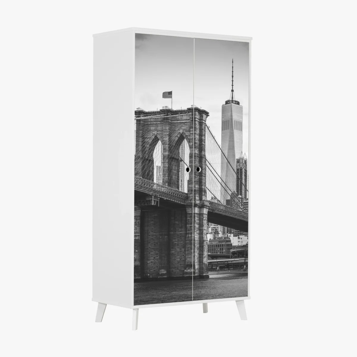Sticker pour armoire pont de Brooklyn et skyline de New York en noir et blanc – Wallnifity® Sticker pour armoire pont de Brooklyn et skyline de New York en noir et blanc – Wallnifity®