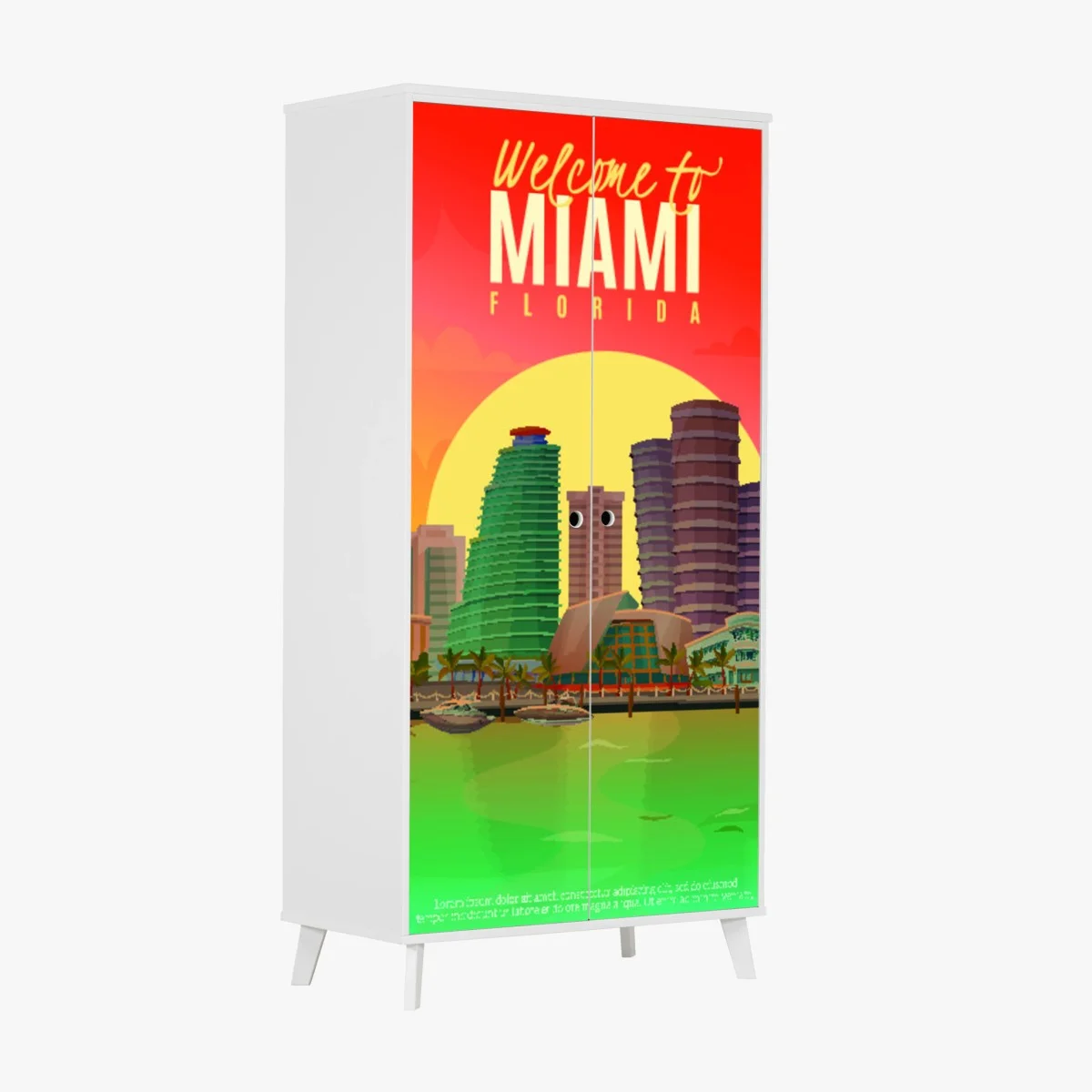 Sticker pour armoire coucher de soleil à Miami, Floride – Wallnifity® Sticker pour armoire coucher de soleil à Miami, Floride – Wallnifity®