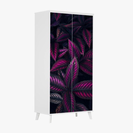 Sticker pour armoire feuillage fuchsia nocturne – Wallnifity®