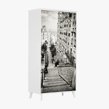Sticker pour armoire escalier pittoresque de Montmartre, Paris – Wallnifity®