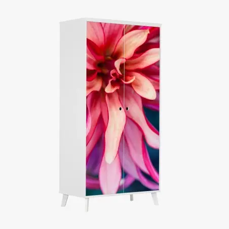 Sticker pour armoire éclosion corail: composition florale en gros plan – Wallnifity®