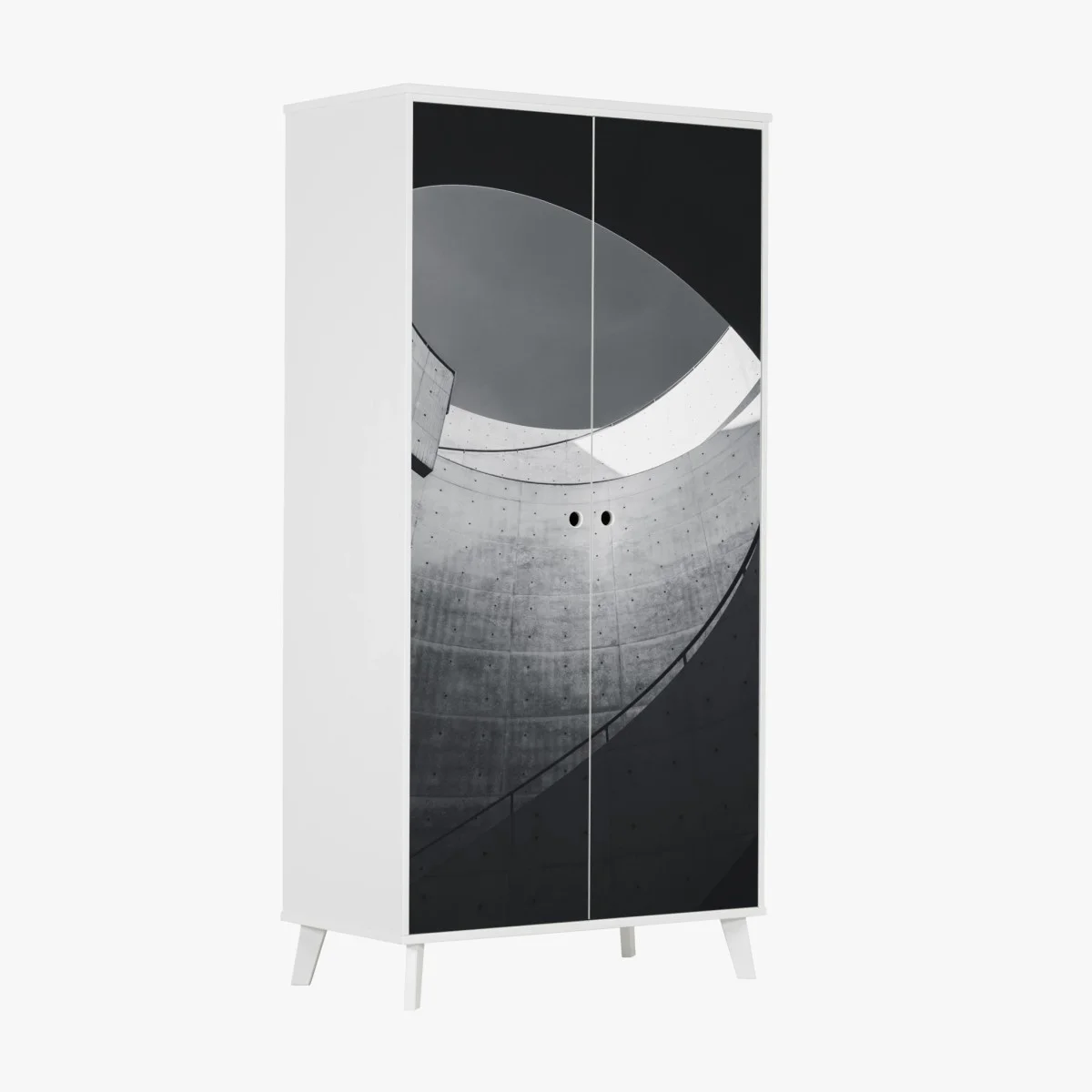 Sticker pour armoire abstraction architecturale en béton et courbes – Wallnifity® Sticker pour armoire abstraction architecturale en béton et courbes – Wallnifity®