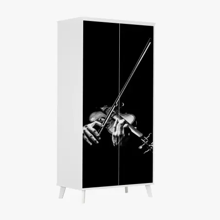 Sticker pour armoire mains et violon en clair-obscur – Wallnifity®