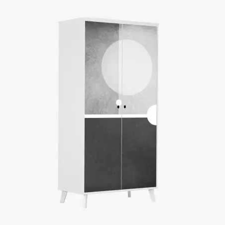 Sticker pour armoire cercle minimal sur fond texturé – Wallnifity®