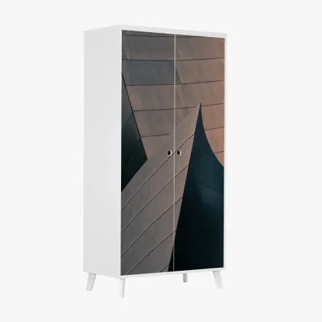Sticker pour armoire élégance métallique en courbes – Wallnifity®