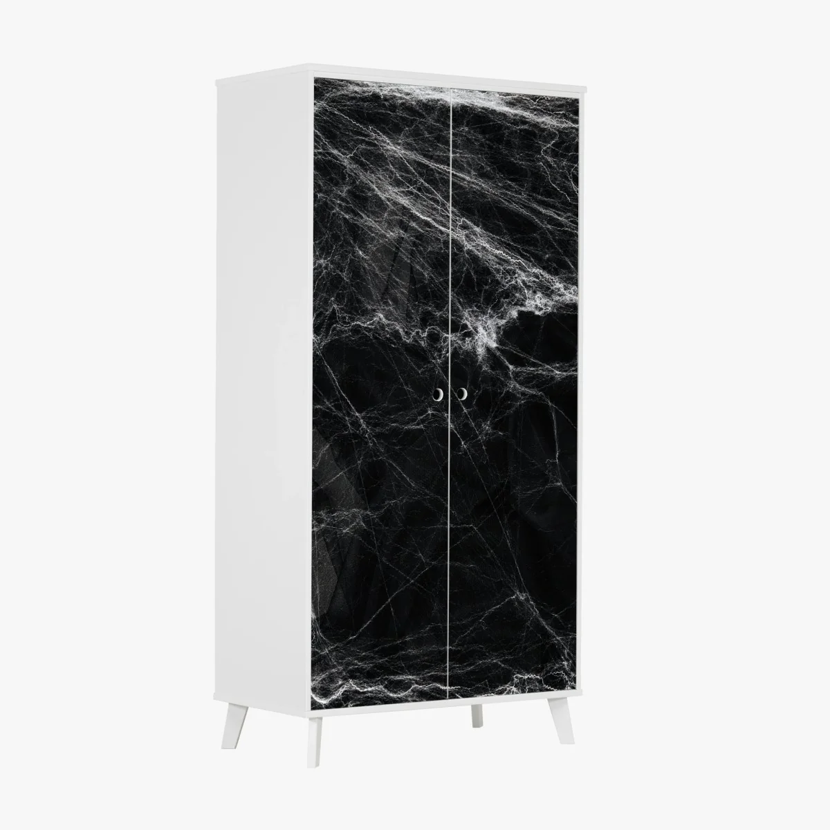 Sticker pour armoire toile d'araignée spectrale sur fond noir – Wallnifity® Sticker pour armoire toile d'araignée spectrale sur fond noir – Wallnifity®