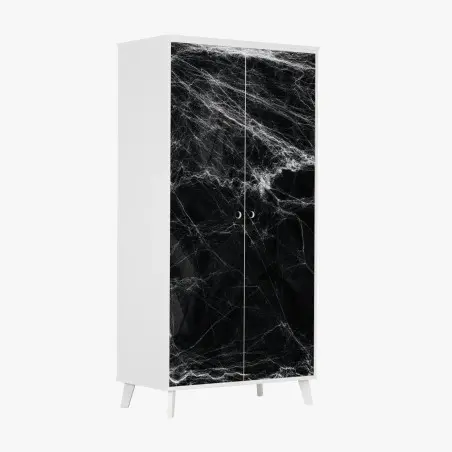 Sticker pour armoire toile d'araignée spectrale sur fond noir – Wallnifity®