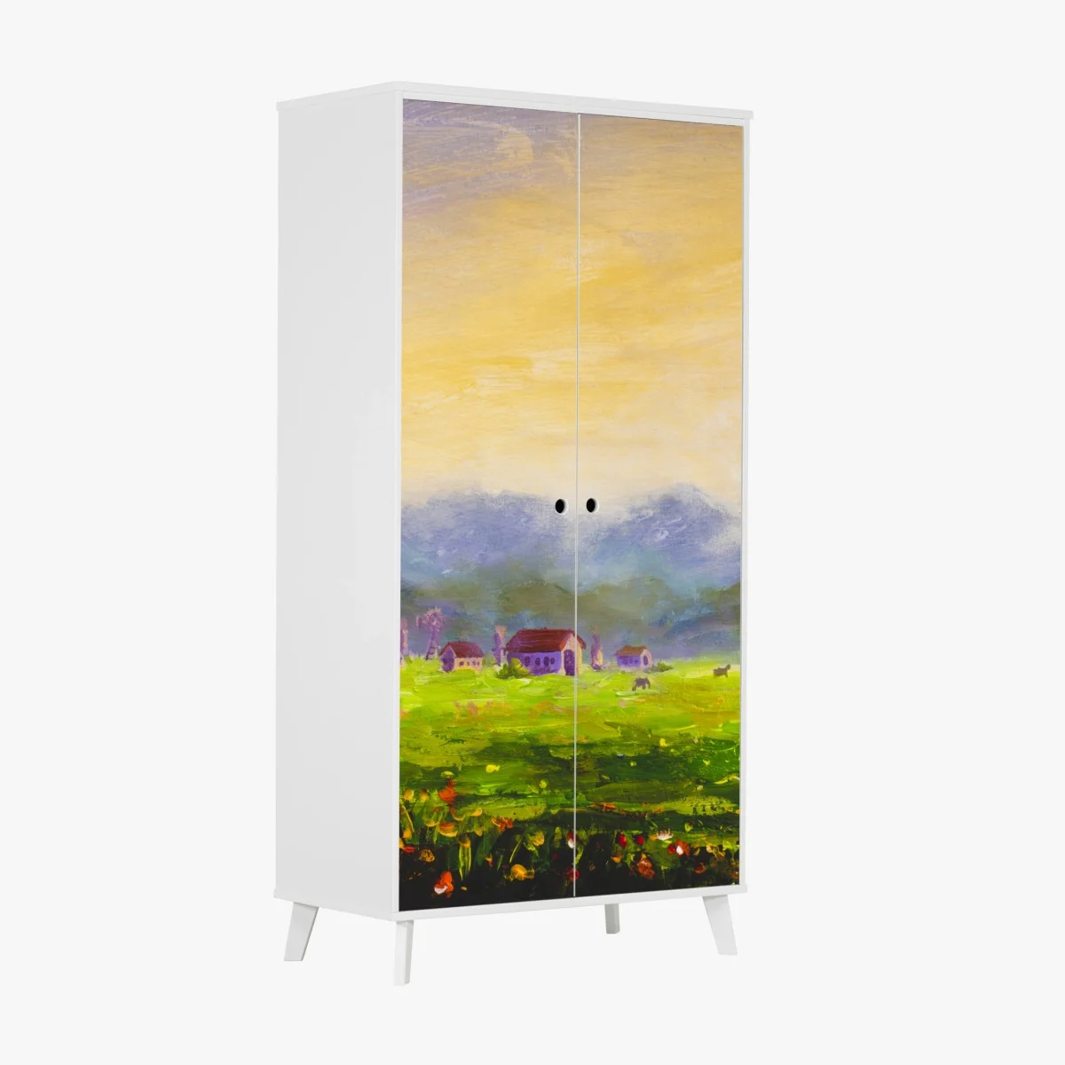Sticker pour armoire aube bucolique dans la vallée – Wallnifity® Sticker pour armoire aube bucolique dans la vallée – Wallnifity®