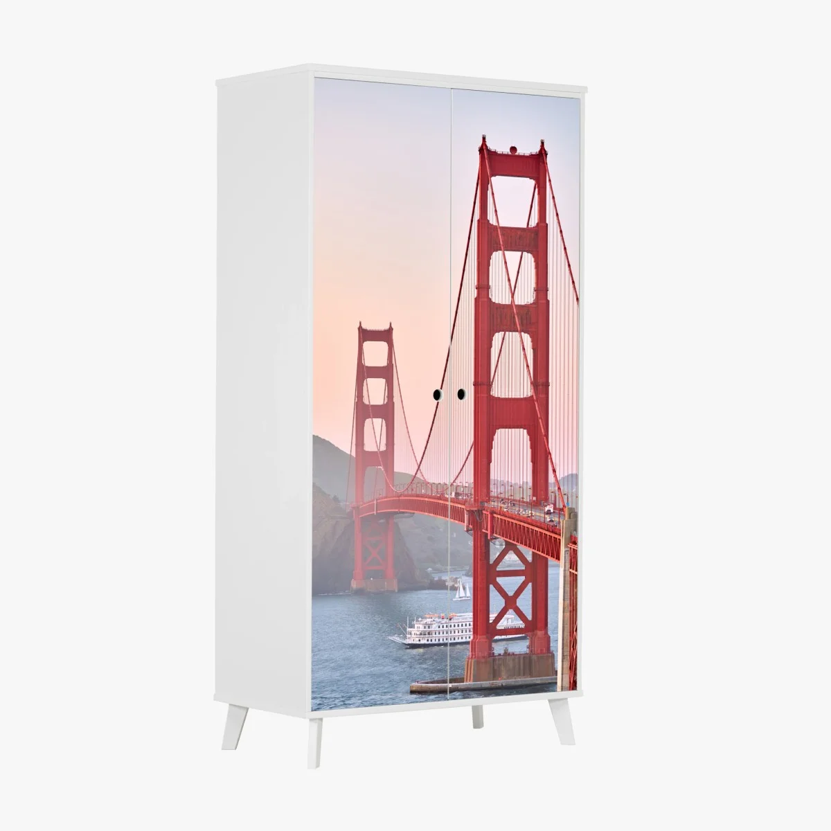 Sticker pour armoire vue emblématique du Golden Gate au coucher de soleil – Wallnifity® Sticker pour armoire vue emblématique du Golden Gate au coucher de soleil – Wallnifity®