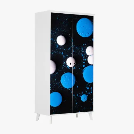 Sticker pour armoire galaxie de bulles bleues – Wallnifity®