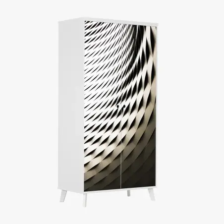 Sticker pour armoire motif architectural ondulé et monochrome – Wallnifity®