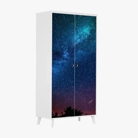 Sticker pour armoire ciel étoilé mystique bleu-violet – Wallnifity®