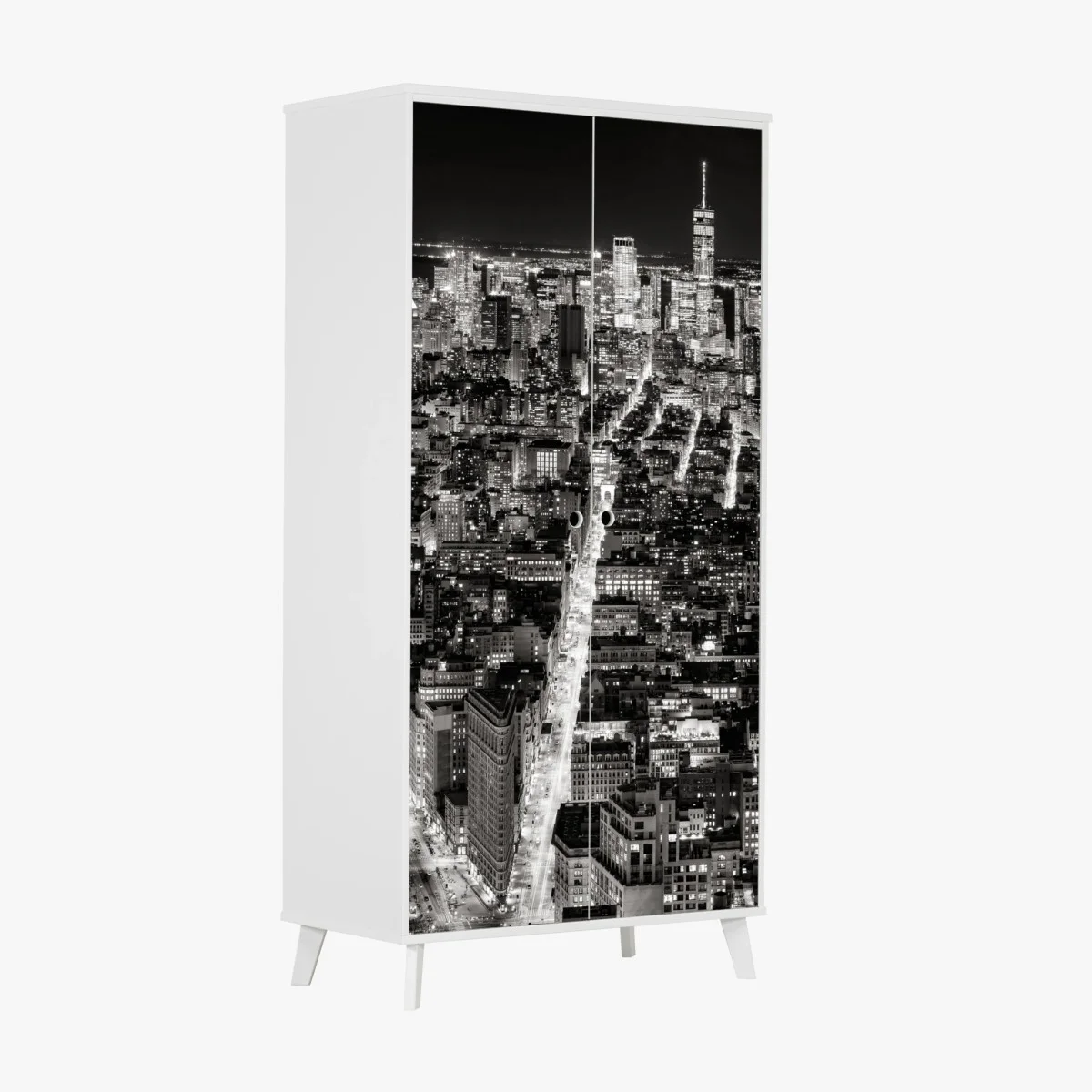 Sticker pour armoire vue nocturne de New York en noir et blanc – Wallnifity® Sticker pour armoire vue nocturne de New York en noir et blanc – Wallnifity®