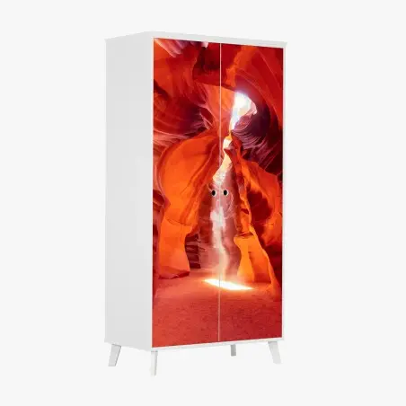 Sticker pour armoire faisceau de lumière dans un canyon sculpté – Wallnifity®