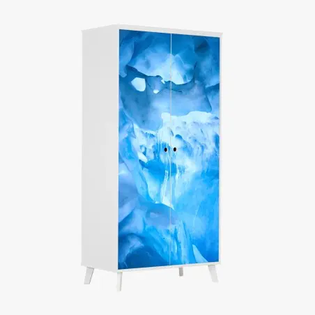 Sticker pour armoire intérieur d'une grotte de glace bleue – Wallnifity®