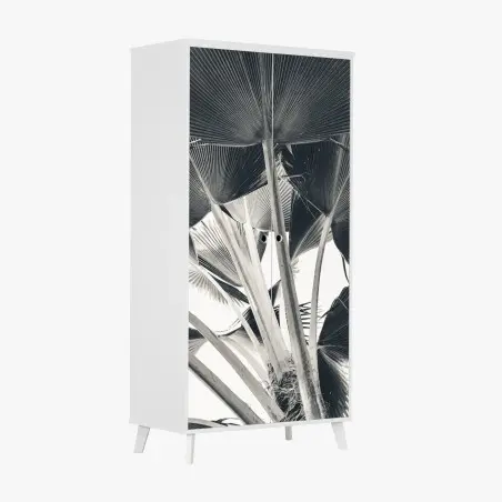 Sticker pour armoire feuilles tropicales en perspective – Wallnifity®
