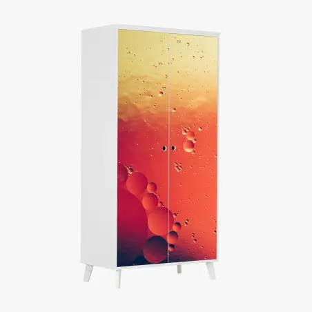 Sticker pour armoire rêverie de bulles orangées – Wallnifity®