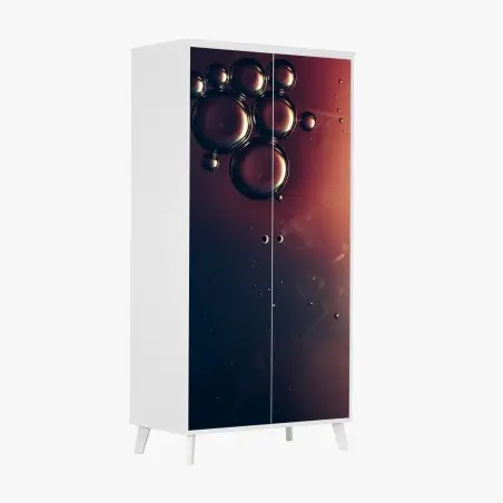 Sticker pour armoire danse de bulles abstraites sur fond dégradé – Wallnifity®