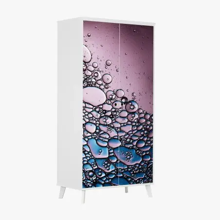 Sticker pour armoire danse de bulles violettes et bleues – Wallnifity®
