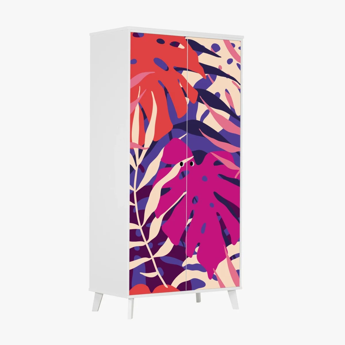 Sticker pour armoire jungle rétro aux feuilles pastel – Wallnifity® Sticker pour armoire jungle rétro aux feuilles pastel – Wallnifity®