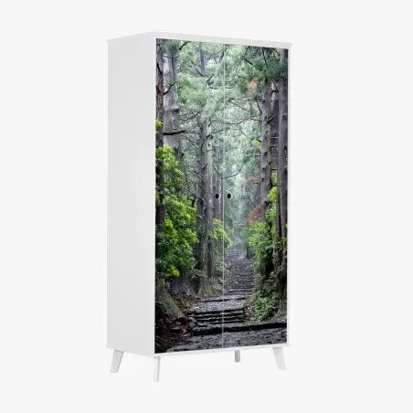Sticker pour armoire allée de cèdres et sentier pierreux – Wallnifity®