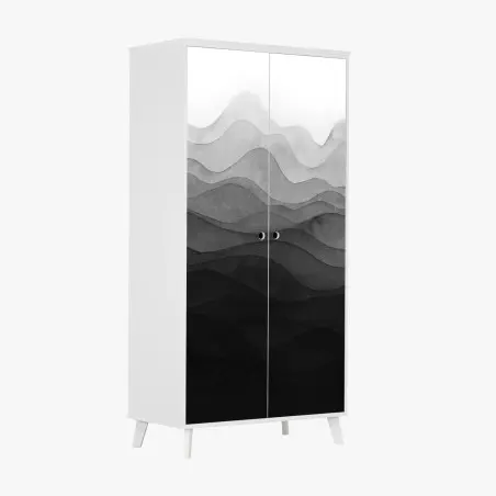 Sticker pour armoire paysage montagneux en couches d'encre – Wallnifity®
