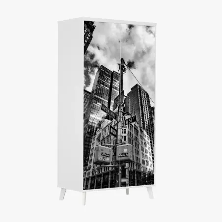 Sticker pour armoire perspective urbaine sur Broadway – Wallnifity®