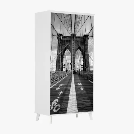 Sticker pour armoire pont de Brooklyn en perspective – Wallnifity®
