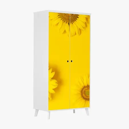 Sticker pour armoire éclat de tournesols sur fond jaune – Wallnifity®