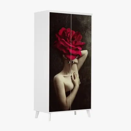 Sticker pour armoire silhouette florale surréaliste – Wallnifity®