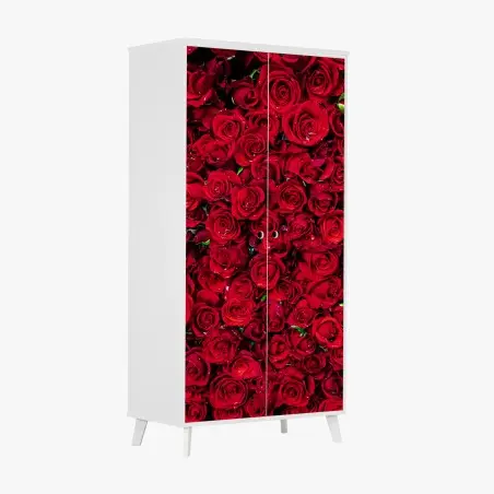 Sticker pour armoire océan de roses rouges – Wallnifity®