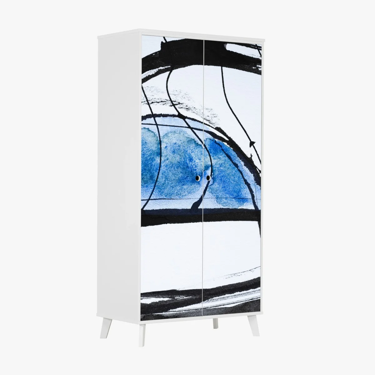 Sticker pour armoire abstraction bleue en aquarelle et encre – Wallnifity® Sticker pour armoire abstraction bleue en aquarelle et encre – Wallnifity®